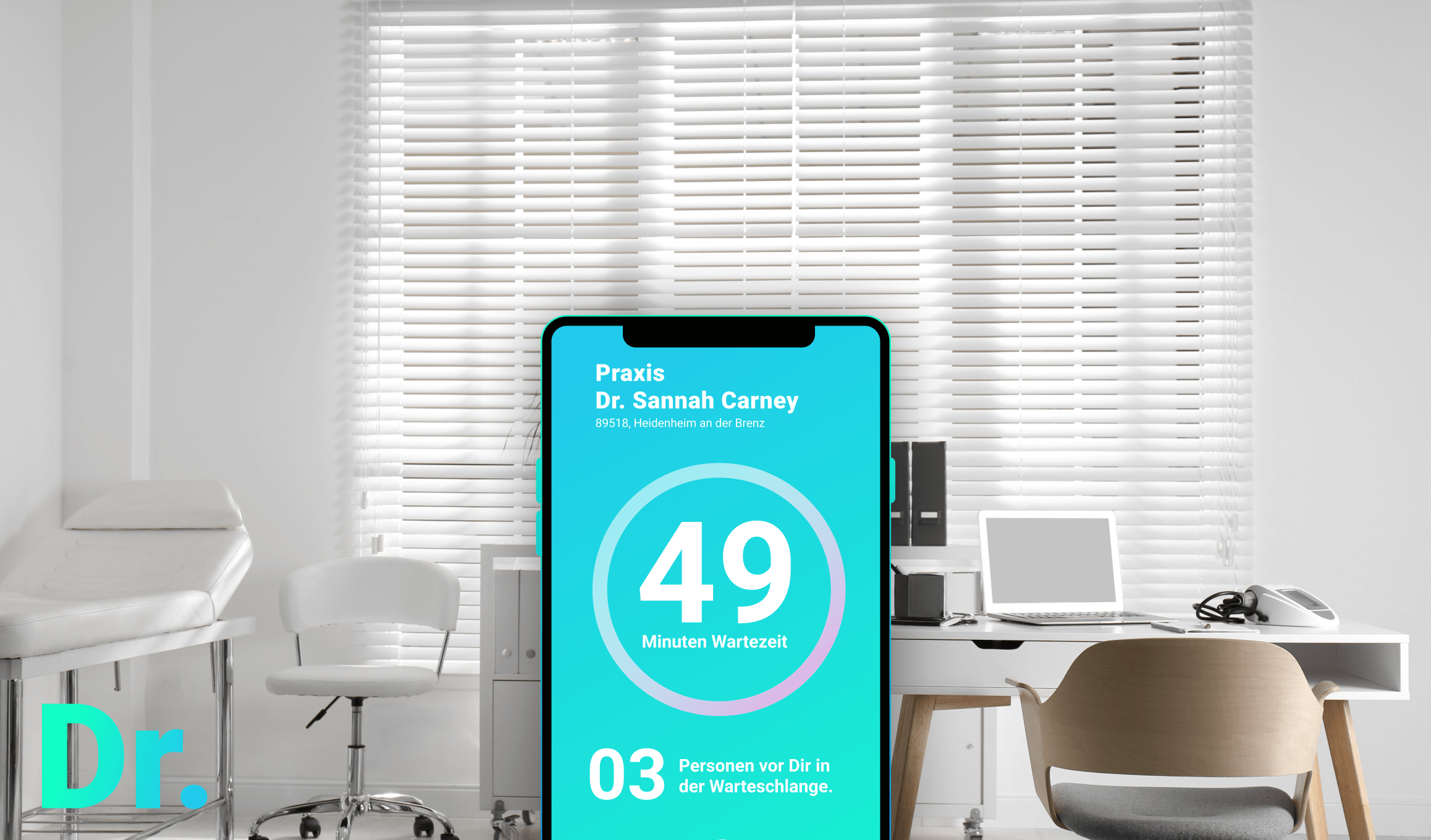 Grafik: fünf Gründe für das digitale Wartezimmer Dr.wait