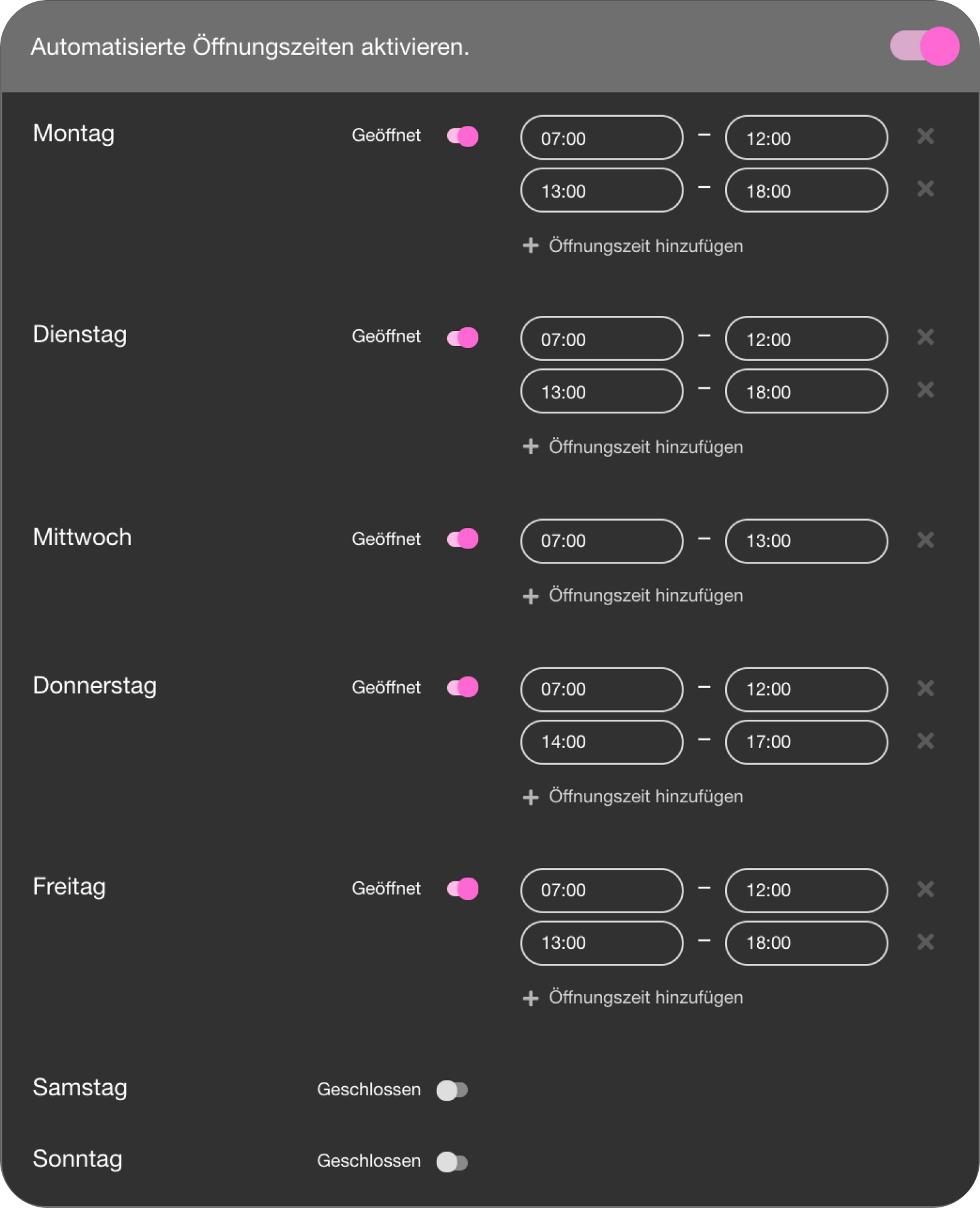 Automatisierte Öffnungszeiten pro Wartezimmer in der Dr.wait Ärzte-App