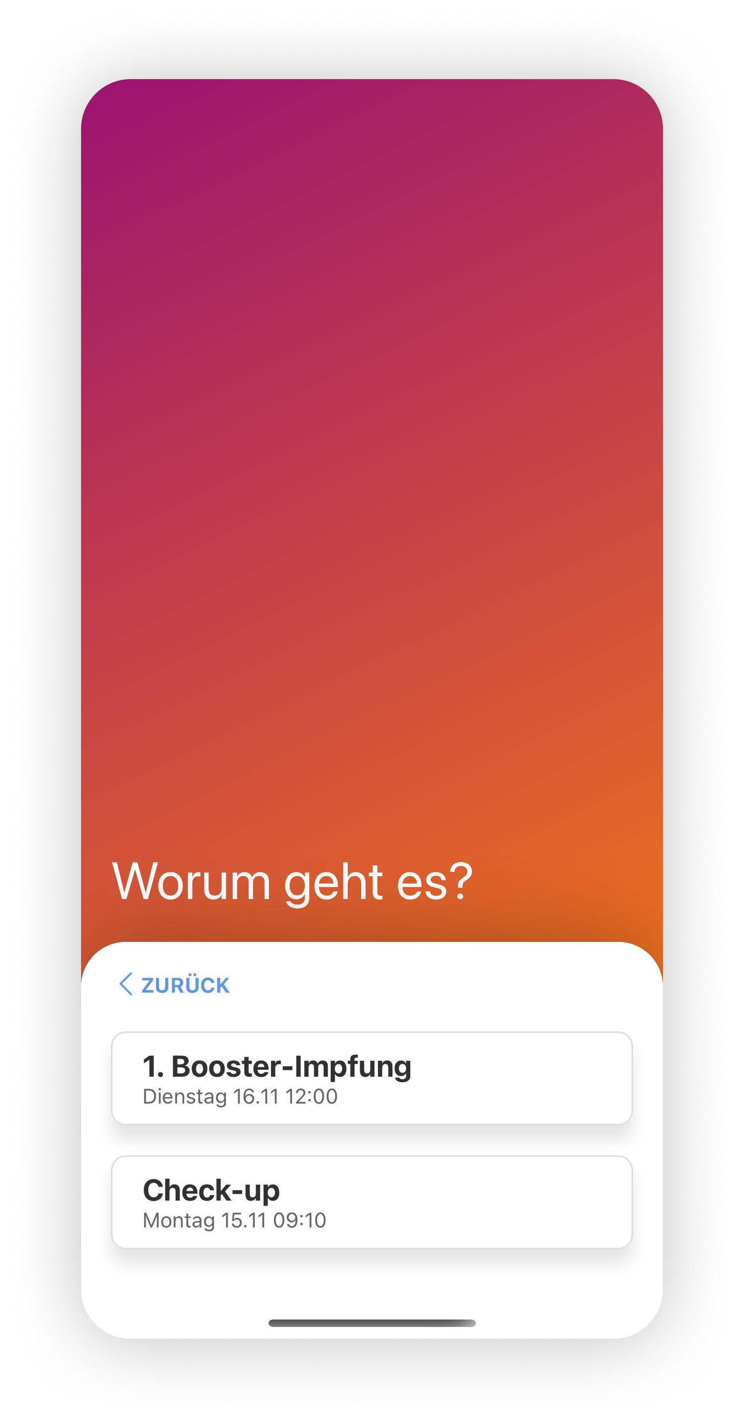 Terminauswahl - Worum geht es?