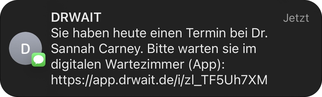 Hinweis zur Terminverwaltung und Patientenkommunikation in Dr.wait