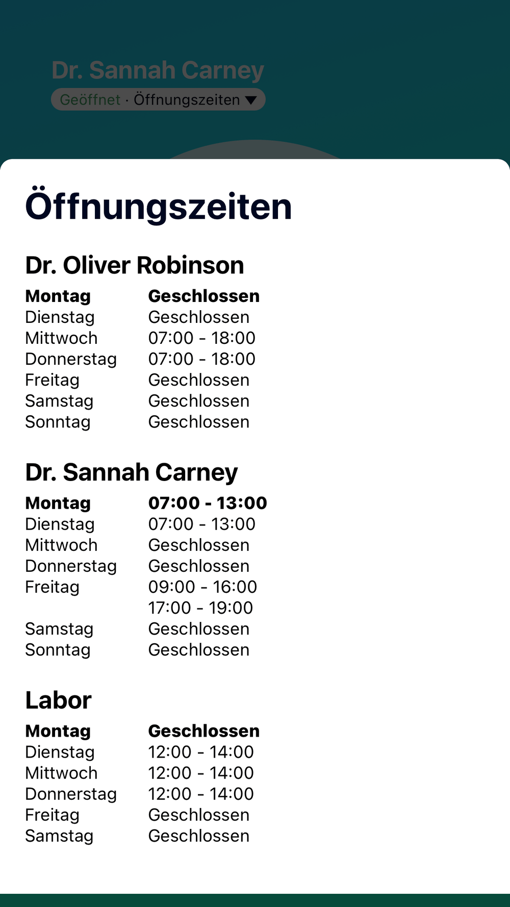 Alle Öffnungszeiten der Warteschlangen werden nun den Patienten in der App zur Verfügung gestellt.