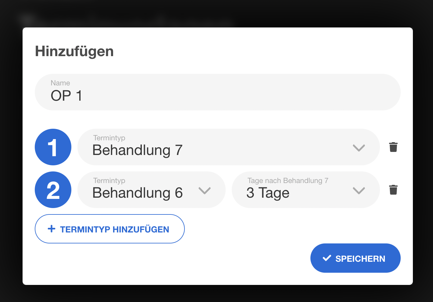 Neuer Terminvorlage mit Termintypen erstellen