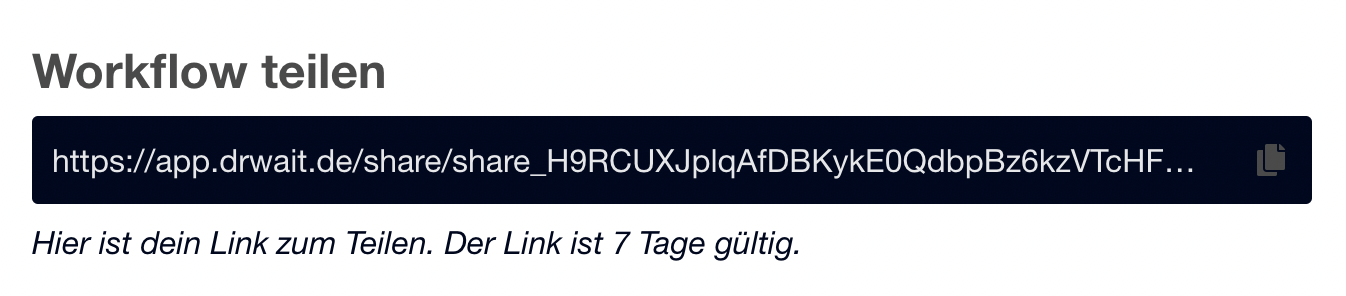 Workflow teilen mit Dr.wait